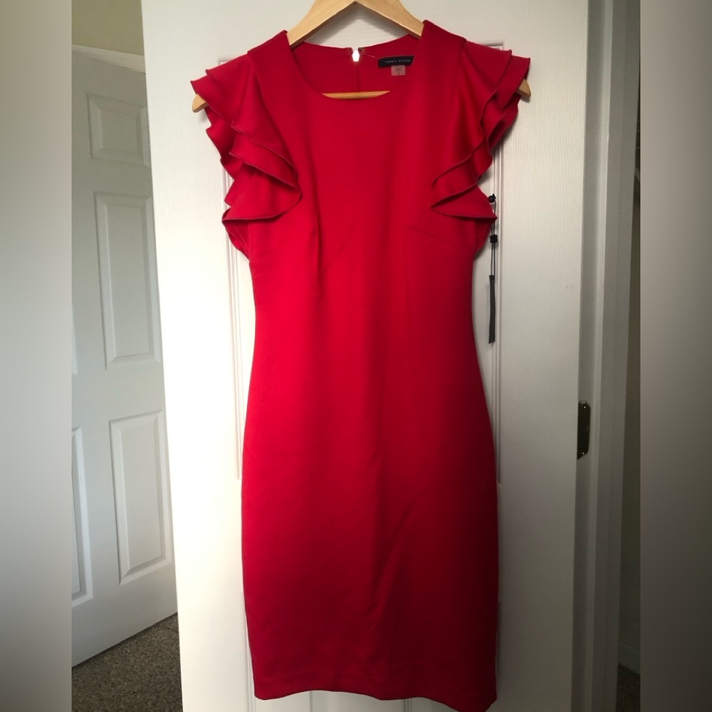 Tommy Hilfiger Red Ruffle Mini Dress